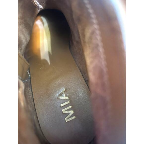 Mia Lindsie Brown Suede Leather Ankle Boots Side Zip Fringe Tassels Size 8.5 - Picture 12 of 16